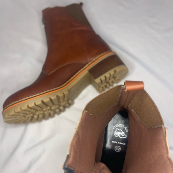 Hee Brown Leather Front Zip Ankle Boot Size 42 NEW - Picture 5 of 11